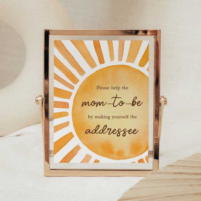 Affiche Station d'enveloppe du Baby shower Sunshine (A Little Ray of Sunshine Baby Shower Envelope Station Sign)