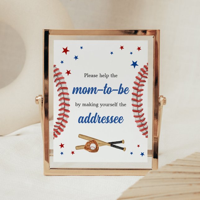 Affiche Station d'enveloppes du Baby shower de baseball ét (Sports Baby Shower Envelope Station Sign)