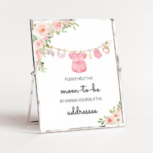 Affiche Station d'enveloppes pour bébés filles douces