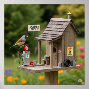 Affiche Station d'essence Whimsical Birdhouse