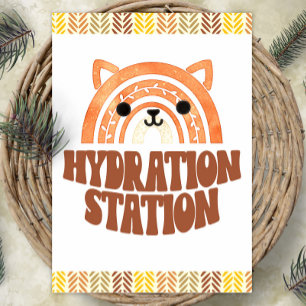 Affiche Station d'hydratation 5x7 Boho Woodland Fox Annive
