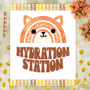 Affiche Station d'hydratation 8x10 Boho Woodland Fox Anniv