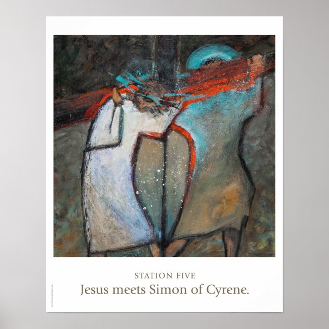 Affiche Station Five: Jesus meets Simon of Cyrene poster. (Devant)
