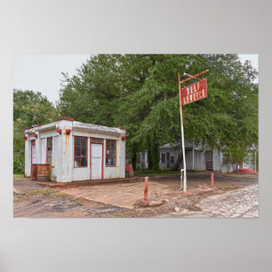 Affiche Station-service Dixie au musée du Texas