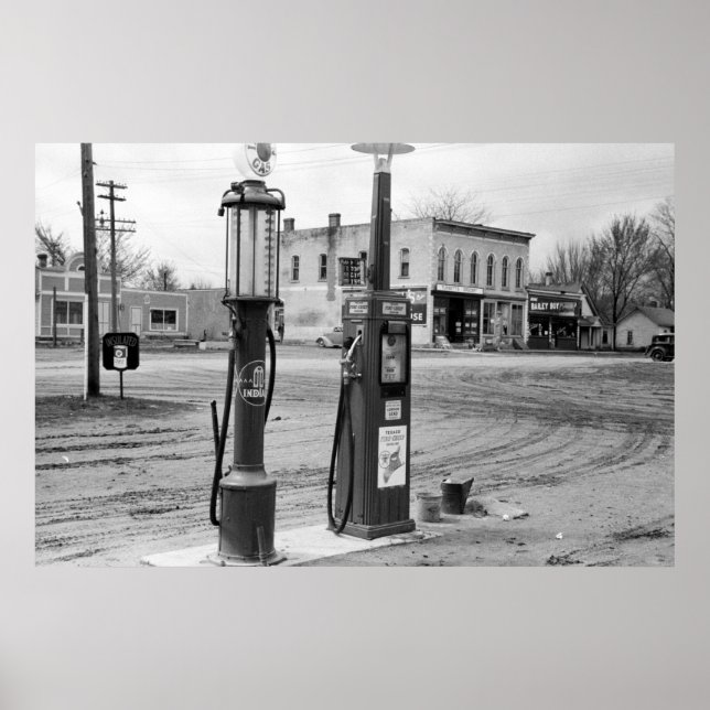 Affiche Station-service Old Iowa ; 1940 (Devant)