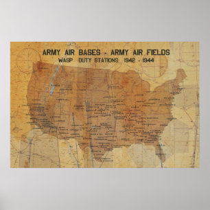 Affiche STATIONS de DEVOIR de GUÊPE, 1942-1944 36' x24 "