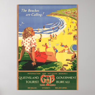 Affiche Stations de surf - Australie