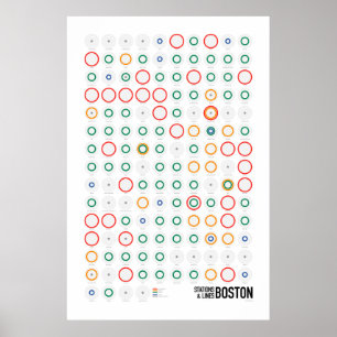 Affiche Stations & Lignes : Boston (Light)