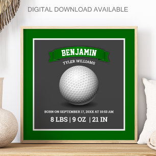 Affiche Statistiques de naissance de bébé balle de golf mo