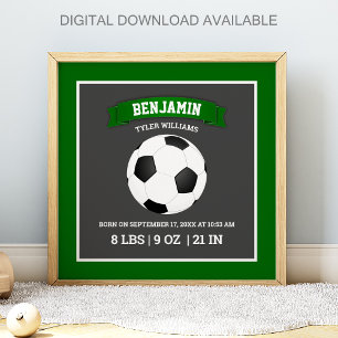 Affiche Statistiques de naissance de bébé ballon de footba