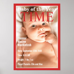 Affiche Statistiques de naissance de bébé de couverture de