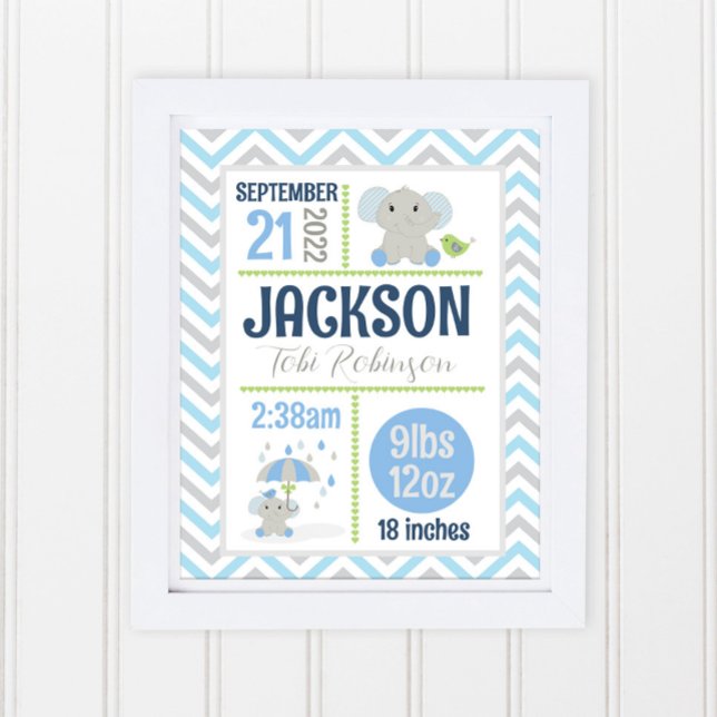 Affiche Statistiques de naissance de garçon pour une nurse (Créateur téléchargé)