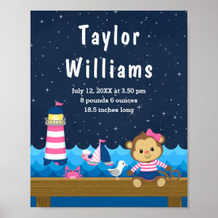 Affiche Statistiques de naissance de la marine rose de sin