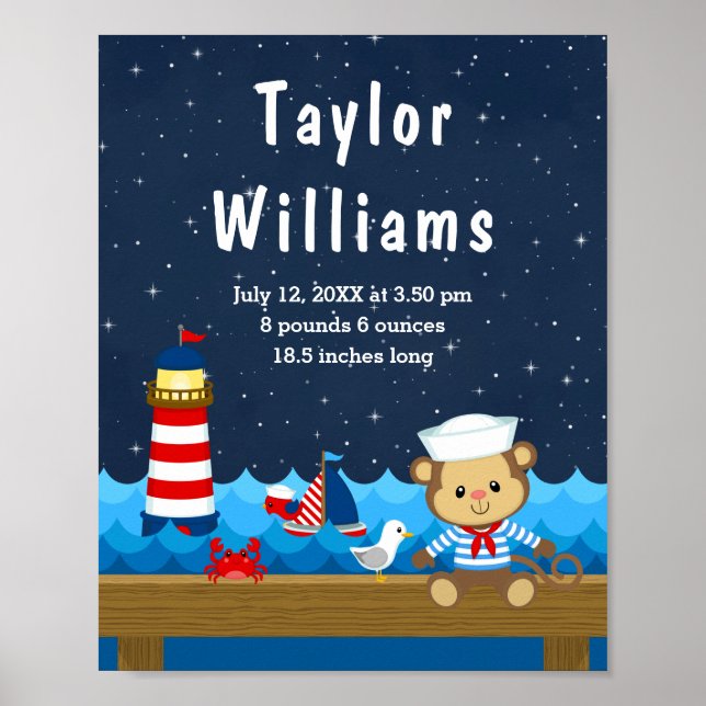 Affiche Statistiques de naissance de la Marine Rouge de si (Devant)