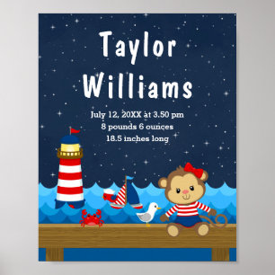 Affiche Statistiques de naissance de la Marine Rouge de Si