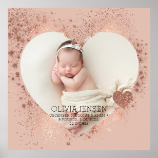 Affiche Statistiques de naissance de nouveau-né moderne 