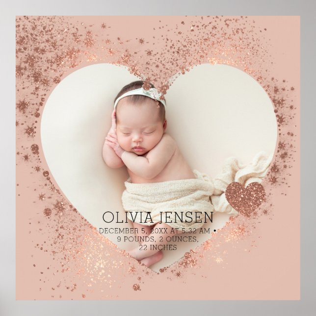 Affiche Statistiques de naissance de nouveau-né moderne  (Devant)