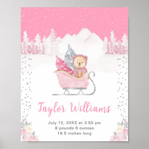 Affiche Statistiques de naissance de Winter Bear Pink Slei