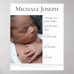 Affiche Statistiques de naissance des bébés   Signal de st