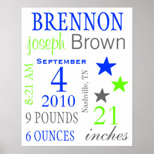 Affiche Statistiques de naissance du garçon