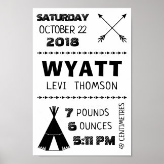 Affiche Statistiques sur la naissance de bébé personnalisé