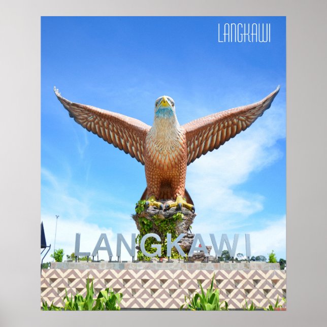Affiche Statue d'aigle Langkawi Malaisie Souvenir de vacan (Devant)