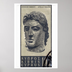 Affiche Statue d'Apollon - Chypre - Timbre-Poste