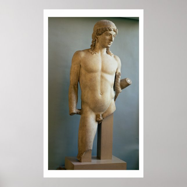 Affiche Statue d'Apollon, grec, c.480-400 avant JC (marbre (Devant)