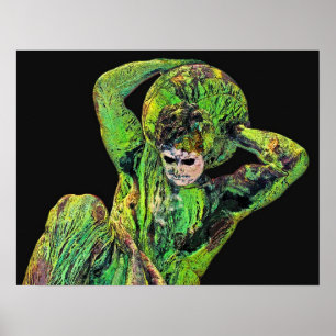 Affiche Statue de Bismarck, Berlin, Atlas du Dieu grec, Ba