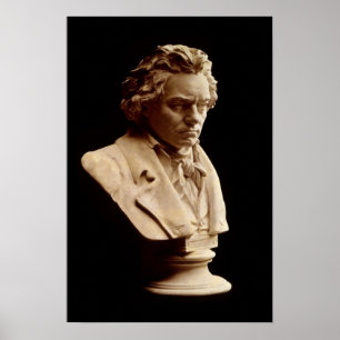 Affiche Statue de buste de Beethoven