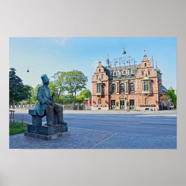 Affiche Statue de Hans Christian Andersen, Copenhague Dane (Devant)