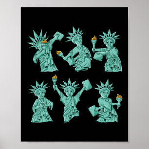 Affiche Statue De La Liberté 4 juillet Usa Boys Gir