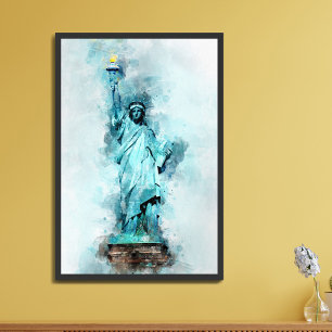 Affiche Statue de la Liberté aquarelle