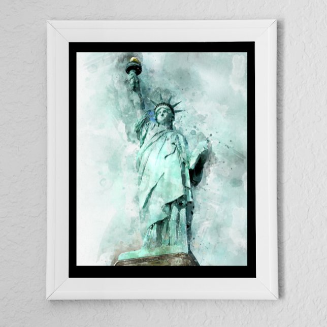Affiche Statue de la Liberté aquarelle artistique   (Créateur téléchargé)