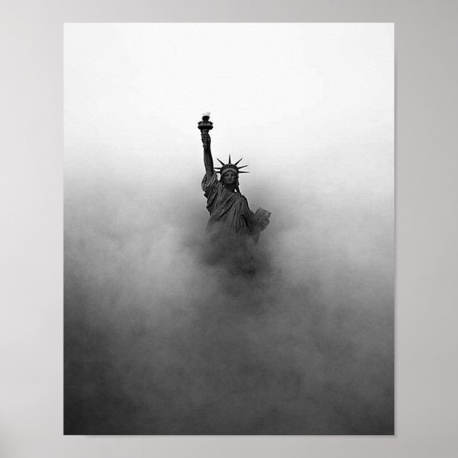 Affiche Statue de la liberté dans l'affiche de brouillard (Devant)