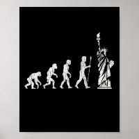 Statue De La Liberté De L'Évolution Humaine Résist