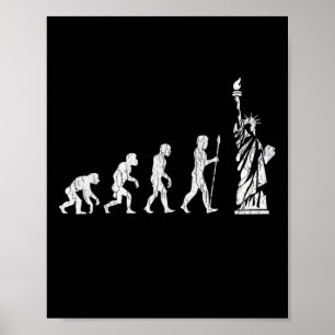 Affiche Statue De La Liberté De L'Évolution Humaine Résist