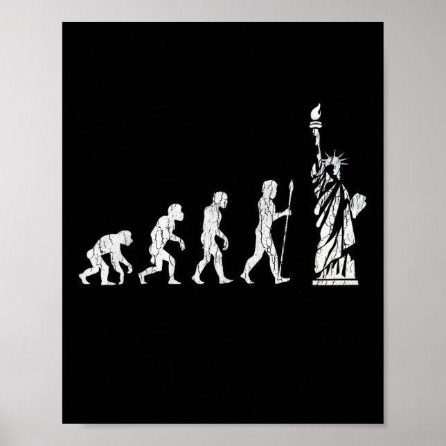 Affiche Statue De La Liberté De L'Évolution Humaine Résist (Devant)