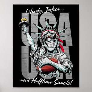 Affiche Statue de la Liberté drôle de football Usa Patriot