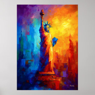 Affiche Statue de la Liberté impressionniste New York Artw