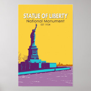 Affiche Statue de la Liberté Monument national Liberty Isl
