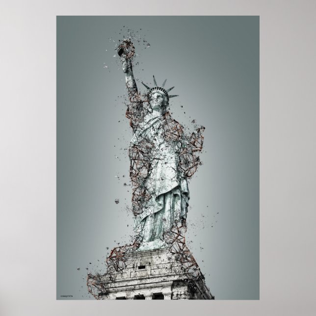 Affiche Statue de la Liberté New York art moderne sur (Devant)