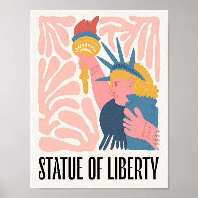 Affiche Statue de la Liberté New York Voyage abstrait flor (Devant)