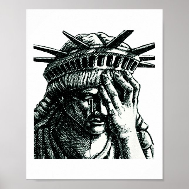 Affiche Statue De La Liberté Pleurant Anti Trump Ne Résist (Devant)