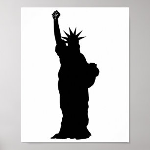 Affiche Statue De La Liberté Poing Résiste Au Racisme Et À