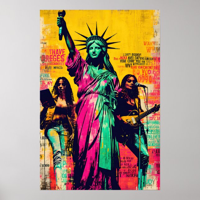 Affiche Statue de la Liberté Pop Art  (Devant)