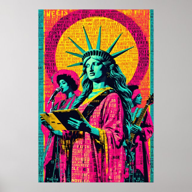 Affiche Statue de la Liberté Pop Art  (Devant)