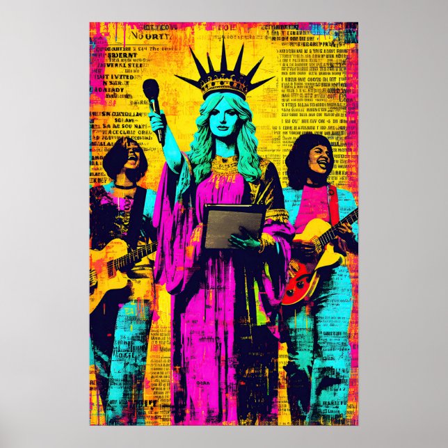 Affiche Statue de la Liberté Pop Art  (Devant)