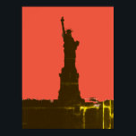 Affiche Statue de la Liberté Silhouette Pop Art<br><div class="desc">New York - États-Unis d'Amérique Symbole national et ville Statues,  Monuments et Bâtiments - Statue de la Liberté Photo Oeuvre - Statue de la Liberté Silhouette Pop Art Style Art</div>