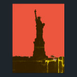 Affiche Statue de la Liberté Silhouette Pop Art<br><div class="desc">New York - États-Unis d'Amérique Symbole national et ville Statues,  Monuments et Bâtiments - Statue de la Liberté Photo Oeuvre - Statue de la Liberté Silhouette Pop Art Style Art</div>